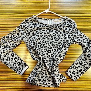 Naf Naf leopard long sleeve top